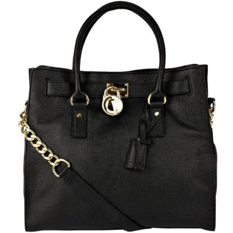 michael kors tasche hamilton schwarz gold|Michael Kors Hamilton leather.